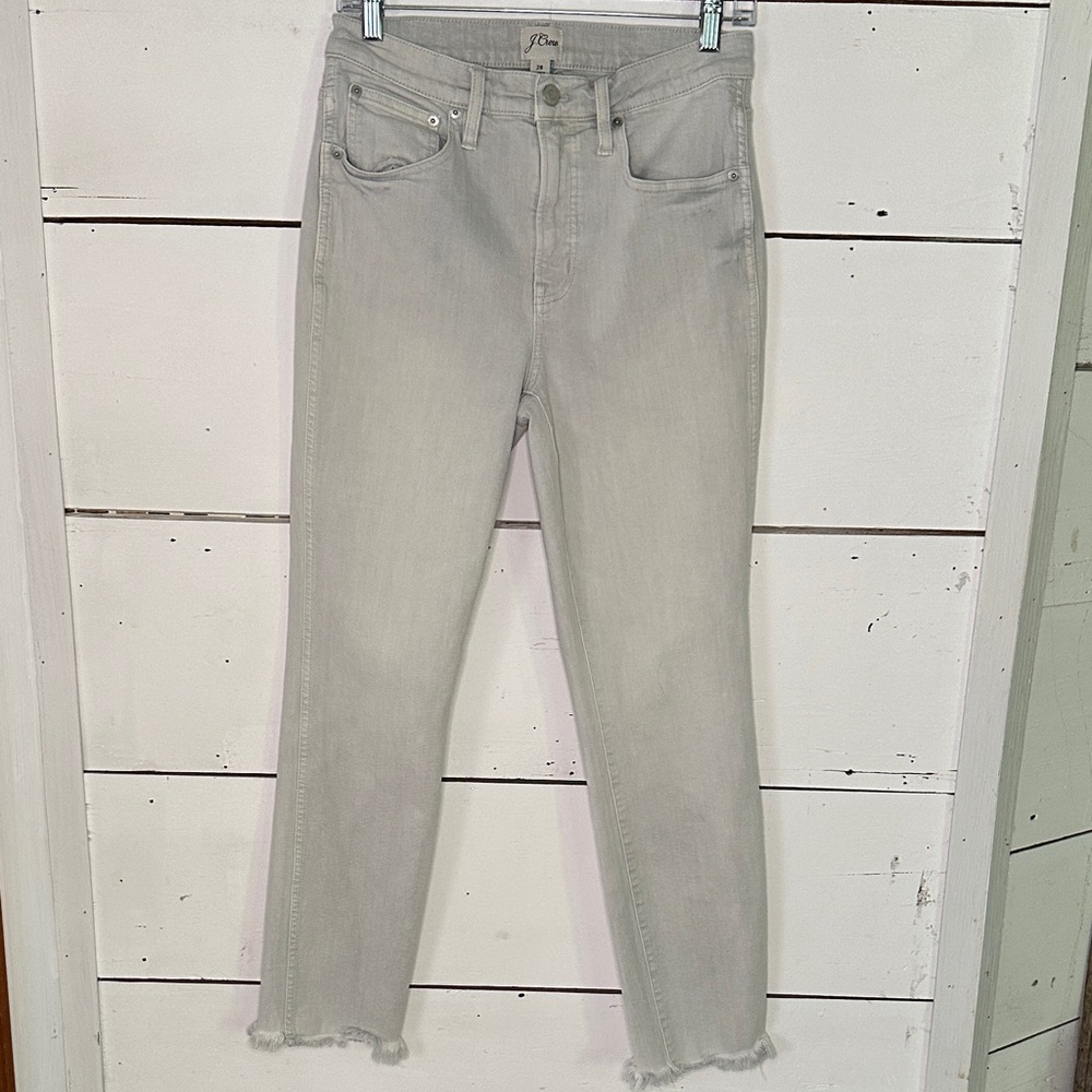 J. Crew Women's Light Gray Vintage Straight Ankle Jeans